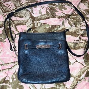 Blue metallic Coach Leather Crossbody Bag